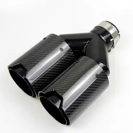 ألياف الكربون المزدوجة الأسود الفولاذ المقاوم للصدأ عالميا الأداء ألياف الكربون نصائح نهاية أنابيب أنابيب كاتم الصوت ل BMW2433