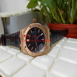 -Selling N8 Factory Mens zegarki 41 mm15400 18K Rose Gold Black Dial Azja 2813 Automatyczne mechaniczne przezroczyste 295p