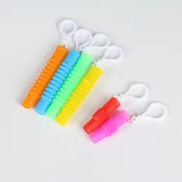 Fidget Toys Kreativ Magisk Toy Nyckelring Mini Tube Färgglad Cirkel Rolig Vikbar Plast Tube Coil Undervisning Pedagogiska Vikbara Leksaker 1665