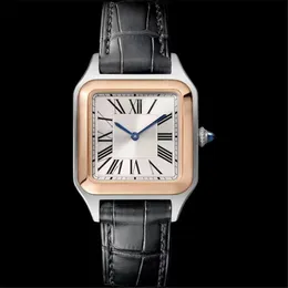 Orologio Damenuhren, komplett aus Edelstahl, Lederarmband, quadratisch, modisch, passende Armbanduhr, Montre De Luxe Damen-Quarzuhr