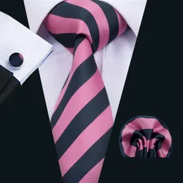 Classic Silk Men Trey Tie rosa conjuntos de tiras de pescoço gravata hankerchief poça de aboto