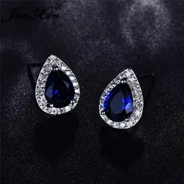 Brincos de garanhão feminino macho azul royal pequeno para homens homens brancos lotes de água preenchida com zircão Earringsstud