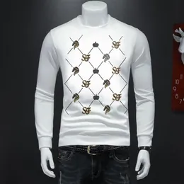 Sudaderas con capucha para hombre Suéter masculino de lujo Diseño de diamantes de imitación Tops Marca de tendencia MRHOME Nuevo diseño Algodón Moda Jersey Ropa Fechas diarias Use M-4XL