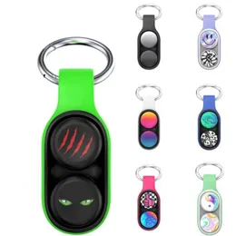 Keychian Puck Fidget Toy Magnetic Buckle Fingertip Decompression Toys Autistic Patienter och stressade m￤nniskor slappnar av leksaker