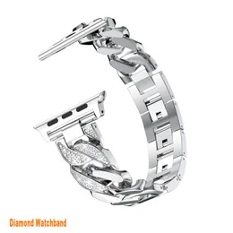 Diamant Smart Straps für Apple Watch Band 49mm 44mm 40mm 42mm 38mm 41mm 45mm Edelstahl Metallarmband Magnetschlaufe Apple Uhren 8 7 6 5 4 3 2 1 SE Armband