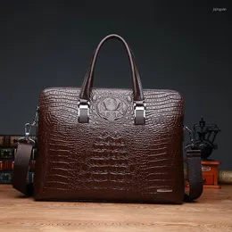 Briefcases Men Messenger Laptop Bags Women Leather Business Designer Luxury Bag Document Office Work Vintage Sac Homme Handbags WWH30XP