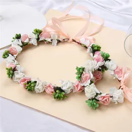 Flores decorativas grinaldas decoração de casamento faixa de cabelo vestido boêmio verão à beira-mar praia flores dama de honra faixa de cabelo guirlanda liderar o papel yyw04 t230217