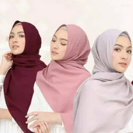 Roupas étnicas 2023 Muslim Double Loop Chiffon Hijab Sconhab femme musulman enrolar lenços de cabeça islâmica lenço da cabeça da Malásia feminina Foulard