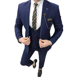 Ternos masculinos mais recentes calças de casaco projetos de homens preto noivo Tuxedo Man Blazer Blazer Double Bastested Peaked Lapeel traje Homme Mariage