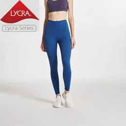 Lycra Fabric Yoga Pants 포괄적 인 훈련 높은 허리 스포츠 체육관 착용 레깅스 탄성 피트니스 레이디 야외 바지-아니로 로고
