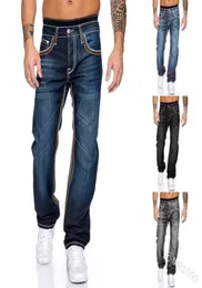Men039s Jeans Men39s Hombres de talla más otoño Fashion Fashion plisado Midwaist recto Botón medio completo Hombra informal