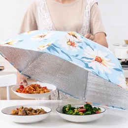 Other Kitchen Tools Multi-function 70cm Food Insulation Cover Foldable Aluminum Film Dust-Proof Leftovers Vegetable Lid Meal Umbrella 230217