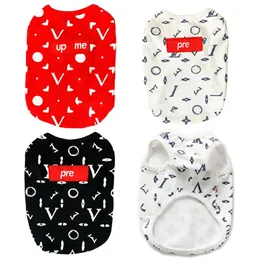 Designer Dog Clothes Brand Dog Apparel Classic Old Flower Pattern Fashion Summer Cotton Pets T-Shirts Soft and Breathable Puppy Kitten Pet Shirts for Small Dogs 1214
