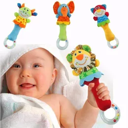 新しいかわいいぬいぐるみの手の鐘赤ちゃんおもちゃベビーラトルリングベルおもちゃ新生児初期の教育人形ギフト237o
