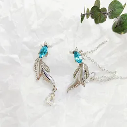 Dangle Earrings Long Asymmetrical Flow Su Tide Blue Koi Fashion High-grade Ear Buckle Zircon Pearl Wholesale