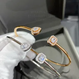 Messiika minha pulseira de pulseira de g￪meos para designer para mulher diamante T0p Qualidade Classic Style Gold Plated 18K Never Fade Anniversary Gift 019