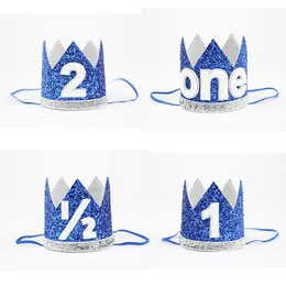 Party Hats Baby Birthday Hat Boys Girls Priness Crown Number 1st 2 Year Old Decorations Shower Children Supplie