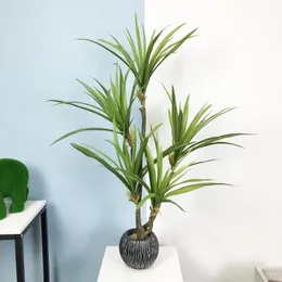 Dekorativa blommor 55 cm 88 cm stora tropiska växter konstgjorda dracaena tall träd falska växtgren gröna plastblad för hemma balkong