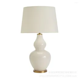 Table Lamps Europe Retro Ceramic White Gourd Lamp Body For Bedroom Living Room Study