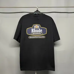 рубашка rhude мужская дизайнерская классическая футболка F1 футболка с рисунком футболка с логотипом rhude вышитая футболка винтажная хлопковая футболка с коротким рукавом на заказ lpm