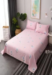 Folhas de lençóis yaapeet 1pc algodão lâmina de cama rosa claro Tampa de estrela respirável Tampa impressa de alta qualidade plana sem case8763364