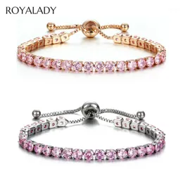 Очарование браслетов мода Cz Crystal Tennis Bracelet Роскошные 4 -мм блестящий кубический цирконий круглый браслет для женщин Мужчины Слайца Свадебные ювелирные изделия1