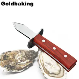 Herramientas de aves de corral de carne cuchillo de ostras de acero inoxidable de alta calidad Madre-mango de madera 230217