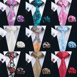 Padrão de flor Pescoço conjunto de punhos clássicos de seda clássica Jacquard Tecla de gravata masculina de galheta inteira set2691