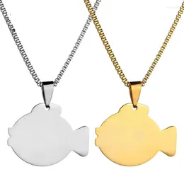 Colares pendentes Gold Silver Silver Color Fish Dog Tag 316 Colar de aço inoxidável Metal Stimponding em branco Tags Soldados militares rock