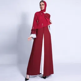 Roupas étnicas Feminino muçulmano Salia dividida Vestido de manga de moda elegante abaya para o vestido noturno de longa noite da Lady Islâmica