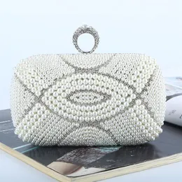 Designer-Factory Komplette, brandneue, handgefertigte, wunderschöne Abendtaschen-Clutch mit Perlen und Diamanten und Satin-PU für die Hochzeitsbankettparty 2542