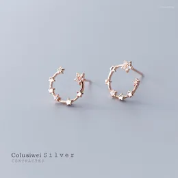 Серьги -грибы Colusiwei Twinkle Stars Яркие чистая серьга Cz C для женщин Реала 925 Серебряные украшения стерлингов серебряной моды