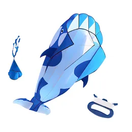 미국 창고 3D 연 플라잉 거대한 프레임리스 소프트 파라 우지 거인 파란색 돌고래 동조 연 장난감 선물 파티 용품 BaxBVWFXQM