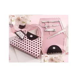 Nail Art Kits Pink Polka Dot Purse Manicure Set Favor Novelty Bridal Shower Valentines Day Gift Party Favors Present Drop De Dhtdv