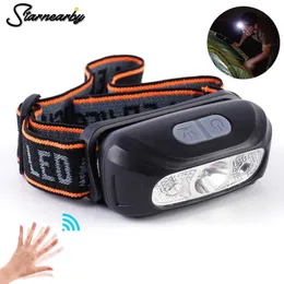 Mini USB ładowalne XPE LED reflektorowe reflektor Czujnik reflektorów Camping Latka światła na zewnątrz przenośna lampa pochodni