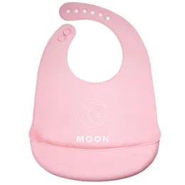 Baby Bibs Burp Cloths waterproof moon printed children's infant silicone baby feeding bib saliva adjustable