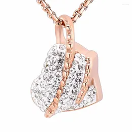 Pendanthalsband LL022 Rose Gold Color - Crystal Heart Cremation Urn Necklace For Ashes Women Keepsake Memorial Jewelry Rostless