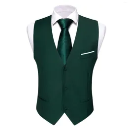 Men's Vests Novelty Olive Green Men Vest Suit Necktie Set Fashion Slim Fit V-Neck Waistcoat Casual Groom Wedding Party Designer Barry.Wang