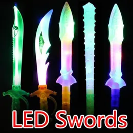 EMS 100st LED Flash Glow Sword Knife Ax Hammer Led Weapon Costume Dress Up Props LED Light Flash Gravity Kids Toy Chris244T