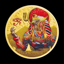 Biliboys mitología egipcia el ojo de Horus recuerdo chapado en oro colección de monedas coleccionables arte regalo creativo moneda conmemorativa