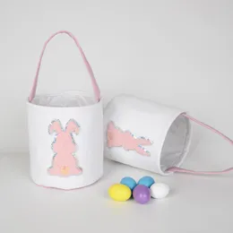 Cesto di coniglietto di Pasqua per bambini Candy Tela Storage Borse-Easter Tote Bag con manico per la caccia alle uova