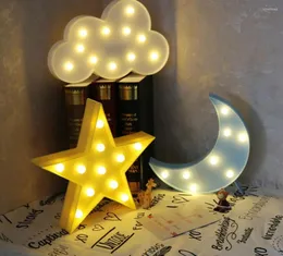 Night Lights 3d Star Moon Cloud Light Children Cute Lovely Led Toy Gift Marquee Sign For Bedroom Study Living Room Decor