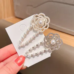 Simulated Pearl Ribbon Barrettes Beaded Women Hair Clip Hairgrips Hair Accessories Girls Jewelry Fashion Hair Pins 1682