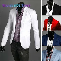 Herrjackor blazer män ny ankomst modekläder vilda singel knapp terno kostym jacka mäns avslappnad smal passform blazer masculino 022023h