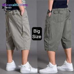 Pantaloncini da uomo Pantaloncini da uomo Oversize Fat Cotton Uomo Cargo Short Casual Plus Size Pantaloni corti Sportivi Pantaloni larghi tattici Larghi 5XL 6XL Estate 022023H