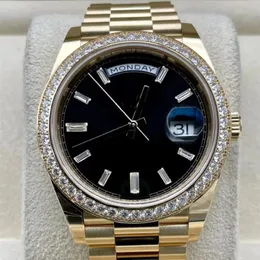Herenmechanische horloge 40 mm M228348RBR-0039 Black Rock Sugar Diamond Sapphire Dial Waterdicht 50m 317L Holiday Gift Watch