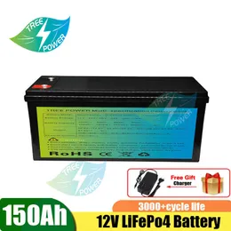 12V 150AH LiFePO4 Batterie 12,8V Lithium Power Batterien 3000 Zyklen Für RV Camper Golf Cart Off-Road Off-grid Solar Wind