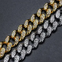 Bracelet Men's Butterfly Button Gold Plated Diamond Bracelet Cuba European and American Hip Hop