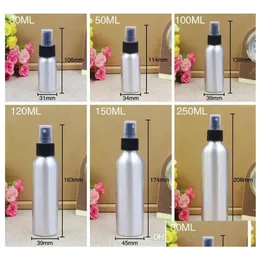 Perfume Bottle Empty Metal Aluminum Spray Bottles Containers Per Container Essential Oil With Mist Sprayer Pump Drop Delivery Health Dhxpg