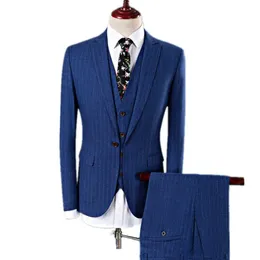 Mäns kostymer Blazers Broek Vest Set / 2023 Fashion Men Business Casual Step Pak Jas